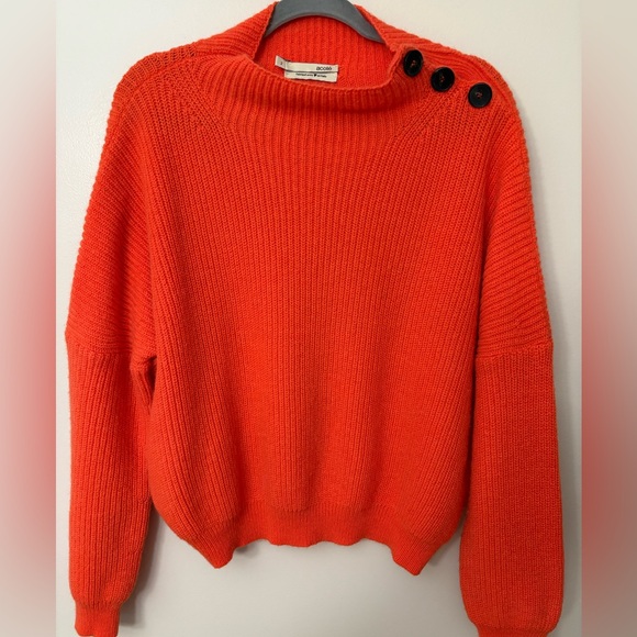 Acote Deep Orange Crewneck Alpaca Sweater - Picture 1 of 7